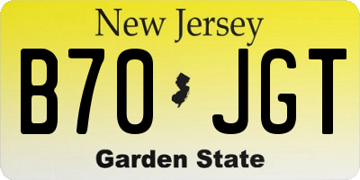 NJ license plate B70JGT