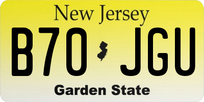NJ license plate B70JGU