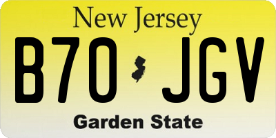 NJ license plate B70JGV