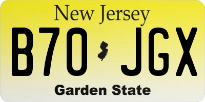 NJ license plate B70JGX