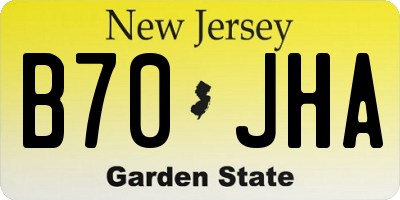 NJ license plate B70JHA