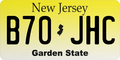 NJ license plate B70JHC