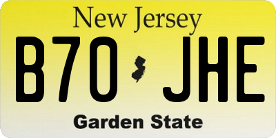 NJ license plate B70JHE