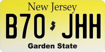 NJ license plate B70JHH