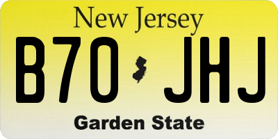NJ license plate B70JHJ