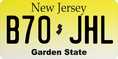 NJ license plate B70JHL