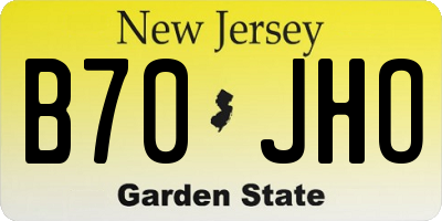 NJ license plate B70JHO