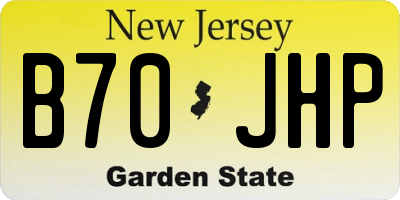 NJ license plate B70JHP