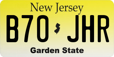 NJ license plate B70JHR