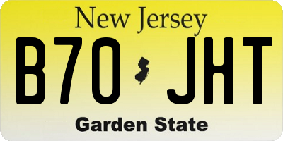NJ license plate B70JHT