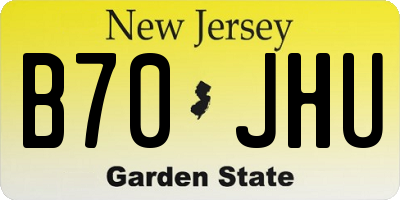 NJ license plate B70JHU