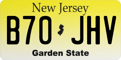 NJ license plate B70JHV