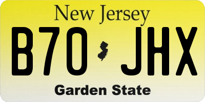 NJ license plate B70JHX
