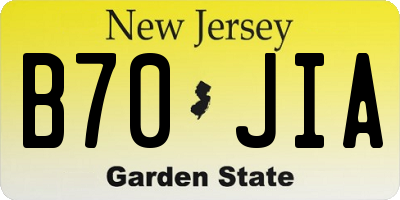NJ license plate B70JIA