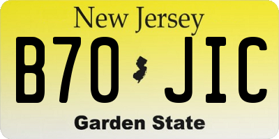 NJ license plate B70JIC