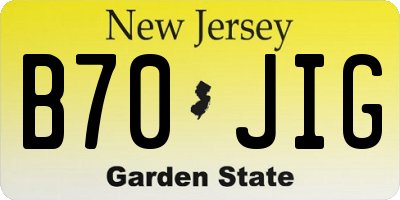 NJ license plate B70JIG