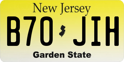 NJ license plate B70JIH