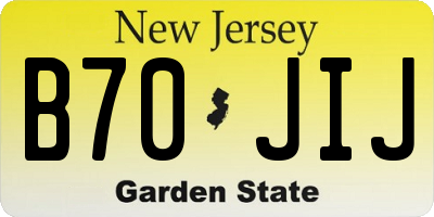NJ license plate B70JIJ