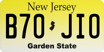 NJ license plate B70JIO