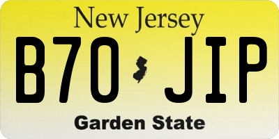 NJ license plate B70JIP