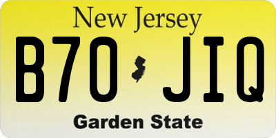 NJ license plate B70JIQ