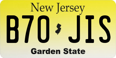 NJ license plate B70JIS