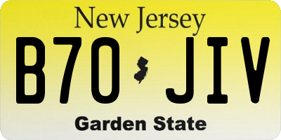 NJ license plate B70JIV