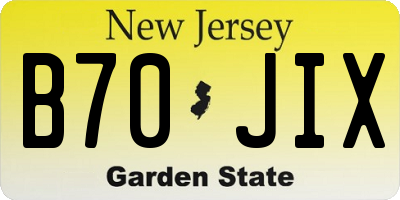 NJ license plate B70JIX