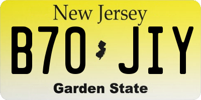 NJ license plate B70JIY