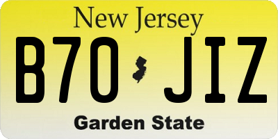 NJ license plate B70JIZ