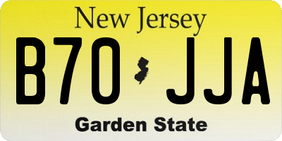 NJ license plate B70JJA