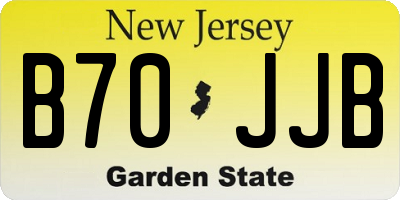 NJ license plate B70JJB