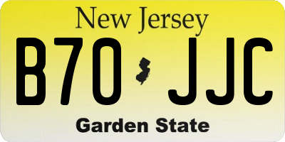 NJ license plate B70JJC