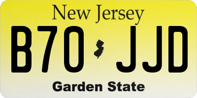 NJ license plate B70JJD