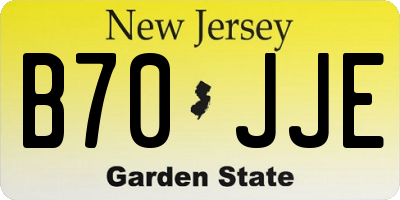 NJ license plate B70JJE
