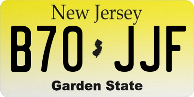 NJ license plate B70JJF