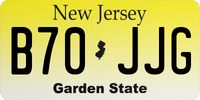 NJ license plate B70JJG