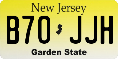 NJ license plate B70JJH