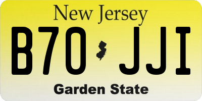 NJ license plate B70JJI