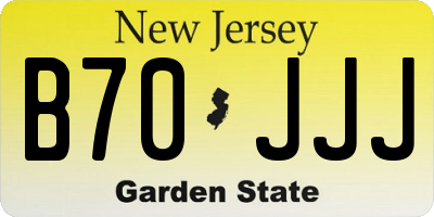 NJ license plate B70JJJ