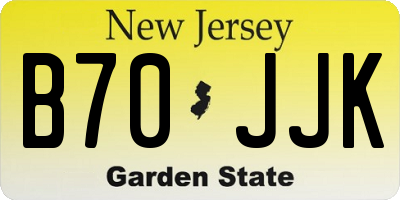 NJ license plate B70JJK