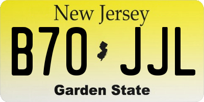 NJ license plate B70JJL