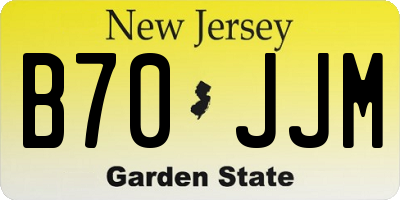 NJ license plate B70JJM