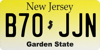 NJ license plate B70JJN
