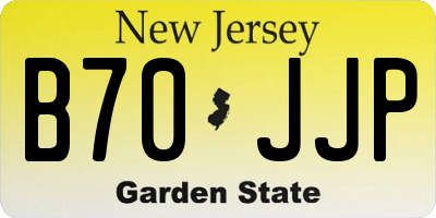 NJ license plate B70JJP