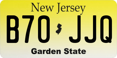 NJ license plate B70JJQ