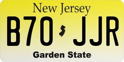 NJ license plate B70JJR