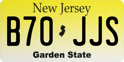 NJ license plate B70JJS