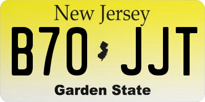 NJ license plate B70JJT