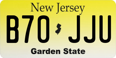 NJ license plate B70JJU